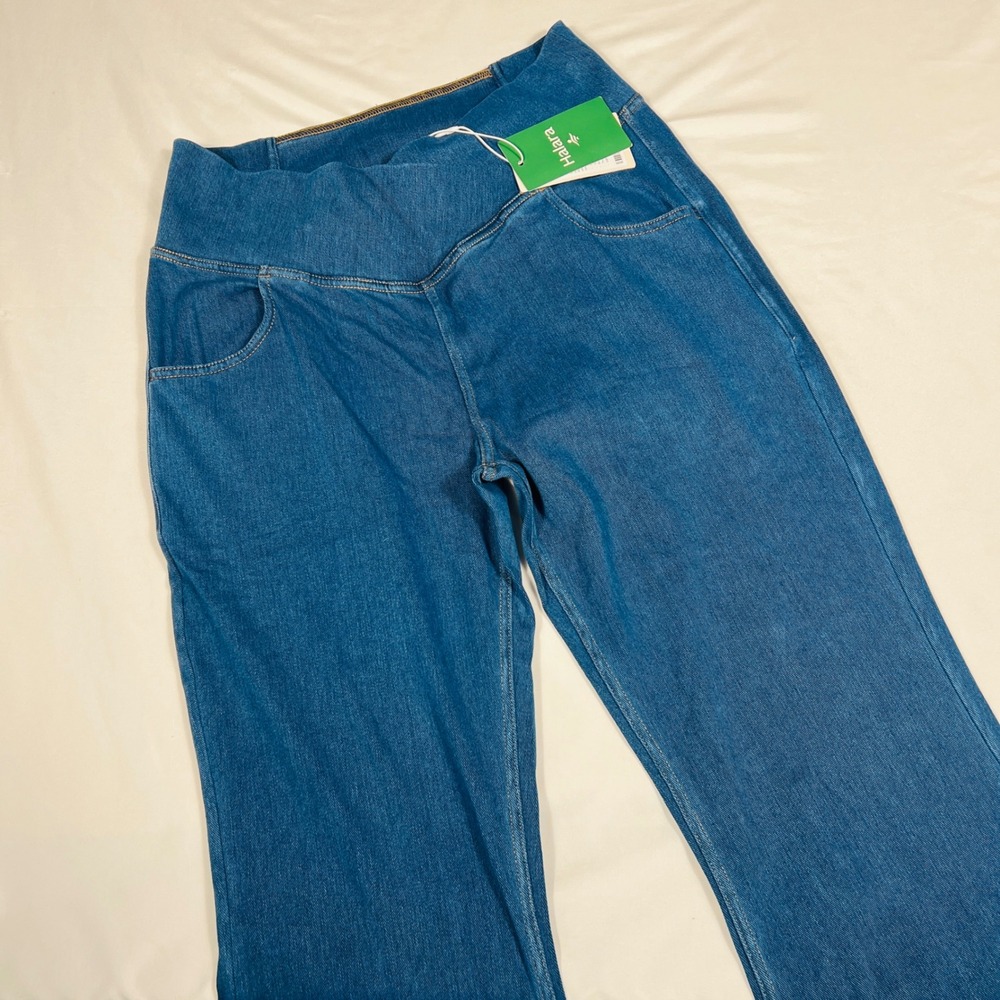 Halara Flex™ High Waisted Crossover Flare Leg Denim Jeans Size Large Regular
